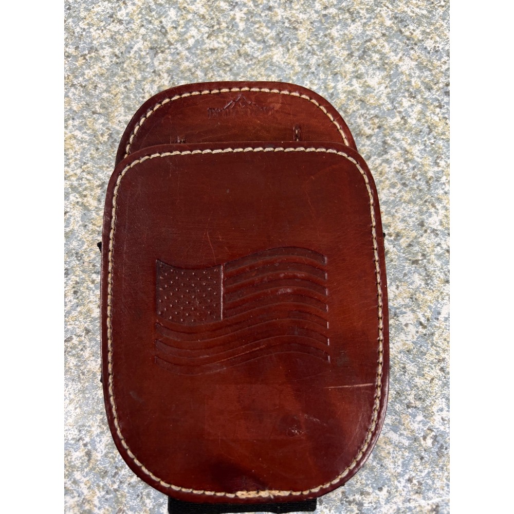 Tale of Knives Leather Phone Holster Brown American Flag Belt Clip EDC Case